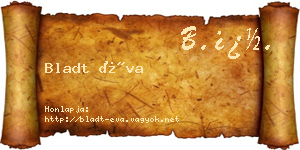 Bladt Éva névjegykártya